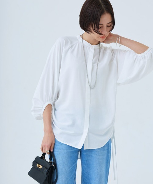 RASW（ラス）の「[RASW]シャーリングボリュームスリーブブラウス（シャツ/ブラウス・レディース・ブラック/オフホワイト・L/M）」の20枚目の写真