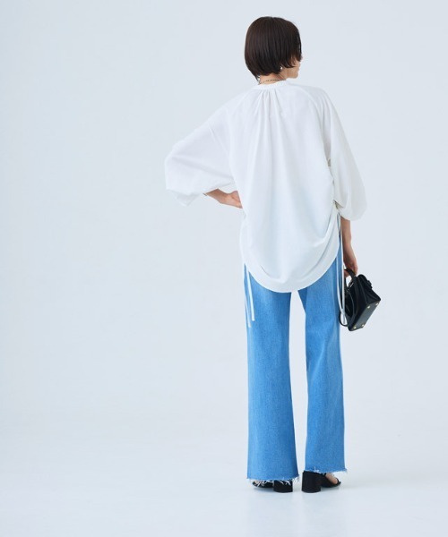 RASW（ラス）の「[RASW]シャーリングボリュームスリーブブラウス（シャツ/ブラウス・レディース・ブラック/オフホワイト・L/M）」の22枚目の写真
