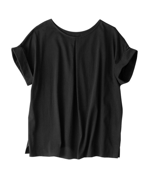 Viola e Viola(ヴィオラエヴィオラ)の「さらひやりコットン 前後2WAYトップス(Tシャツ/カットソー・レディース・ホワイト/ブラック/グレイッシュブルー/ミント/モカ・M/L/LL/3L/4L/5L)」の21枚目の写真