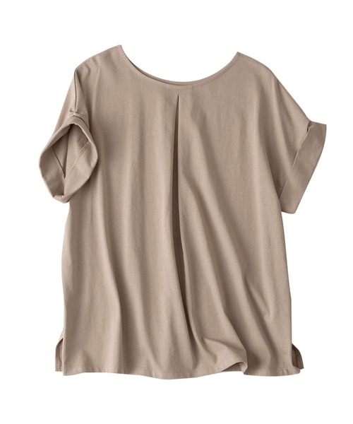 Viola e Viola(ヴィオラエヴィオラ)の「さらひやりコットン 前後2WAYトップス(Tシャツ/カットソー・レディース・ホワイト/ブラック/グレイッシュブルー/ミント/モカ・M/L/LL/3L/4L/5L)」の22枚目の写真