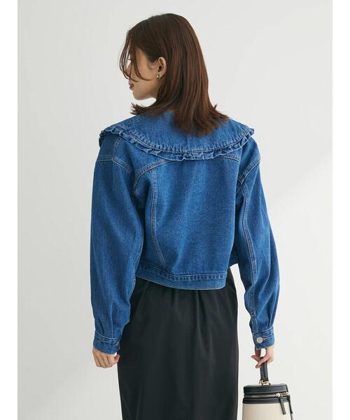 Green　Parks（グリーンパークス）の「・Double　Flags　フリルカラーGジャン（その他アウター・レディース・インディゴブルー・FREE）」の6枚目の写真