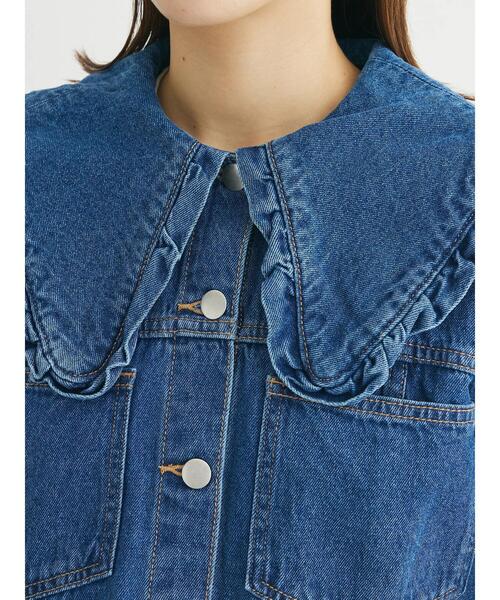 Green　Parks（グリーンパークス）の「・Double　Flags　フリルカラーGジャン（その他アウター・レディース・インディゴブルー・FREE）」の7枚目の写真