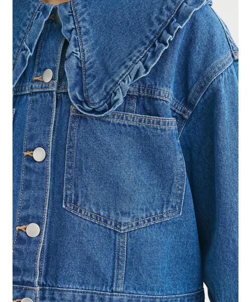 Green　Parks（グリーンパークス）の「・Double　Flags　フリルカラーGジャン（その他アウター・レディース・インディゴブルー・FREE）」の8枚目の写真