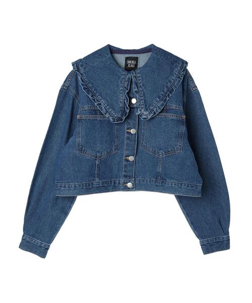 Green　Parks（グリーンパークス）の「・Double　Flags　フリルカラーGジャン（その他アウター・レディース・インディゴブルー・FREE）」の13枚目の写真