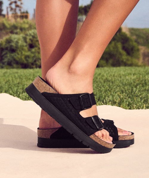 サンダル・ミュール Birkenstock Arizona Sandal Arizona Droplet Buckle Natural Leather Patent Zinfandel High