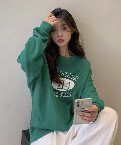 Per sist ence(パーシエンス)の「ナンバリングクルースウェット(スウェット・レディース・グレー/グリーン/オートミール/ネイビー・FREE)」の22枚目の写真