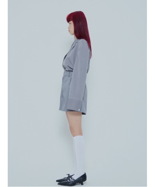 AMAIL（アマイル）の「Power shoulder shirt（シャツ/ブラウス・レディース・グレー/ピンク・FREE）」の7枚目の写真