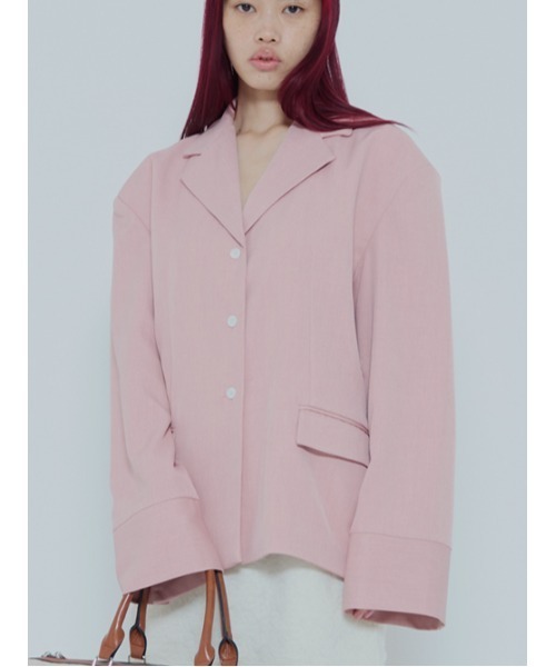 AMAIL（アマイル）の「Power shoulder shirt（シャツ/ブラウス・レディース・グレー/ピンク・FREE）」の10枚目の写真