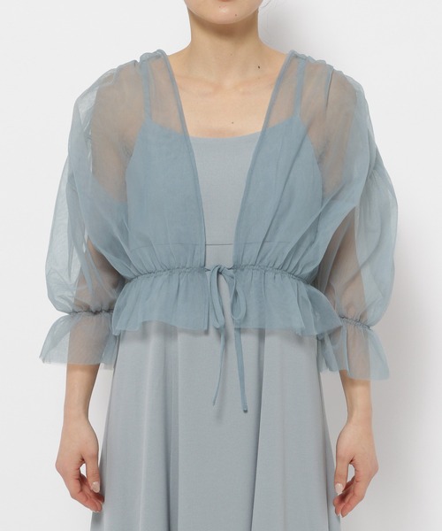 mysty woman（ミスティウーマン）の「チュールボレロSETキャミワンピース　113262（ワンピース・レディース・アイボリー/ブラック/ブルー系その他・FREE）」の15枚目の写真