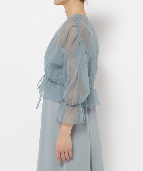 mysty woman（ミスティウーマン）の「チュールボレロSETキャミワンピース　113262（ワンピース・レディース・アイボリー/ブラック/ブルー系その他・FREE）」の16枚目の写真