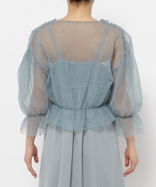 mysty woman（ミスティウーマン）の「チュールボレロSETキャミワンピース　113262（ワンピース・レディース・アイボリー/ブラック/ブルー系その他・FREE）」の17枚目の写真