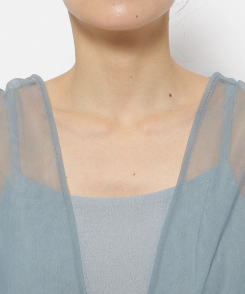 mysty woman（ミスティウーマン）の「チュールボレロSETキャミワンピース　113262（ワンピース・レディース・アイボリー/ブラック/ブルー系その他・FREE）」の19枚目の写真