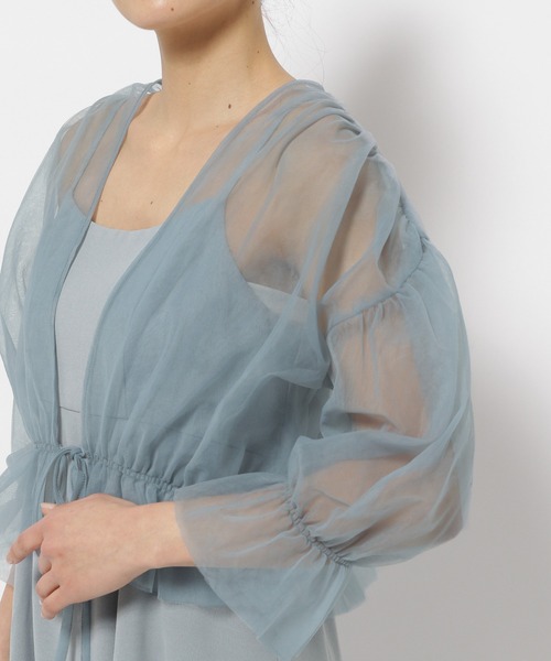 mysty woman（ミスティウーマン）の「チュールボレロSETキャミワンピース　113262（ワンピース・レディース・アイボリー/ブラック/ブルー系その他・FREE）」の20枚目の写真