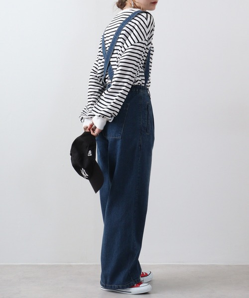 WEIRDO サスペンダー付きデニムパンツ　値下げしました。最終です marai デニム サスペンダー ワイドパンツ サロペット