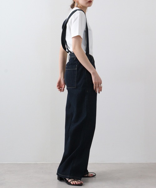atONE(アットワン)の「atONE 取り外し可能サスペンダーデニムワイドパンツ(デニムパンツ・レディース・ワンウォッシュ/ブルー/ネイビー・L/LL/3L/4L/M)」の13枚目の写真