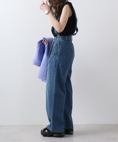 セール】atONE 取り外し可能サスペンダーデニムワイドパンツ