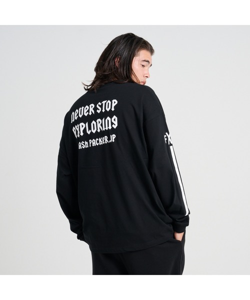 FLASH PACKER(フラッシュパッカー)の「FLASH PACKER フラッシュパッカー/ ビッグシルエット胸ポケットT 長袖Tシャツ XLT-AD(Tシャツ/カットソー・メンズ・グレー/ブラック・MEDIUM/LARGE/X-LARGE)」の3枚目の写真