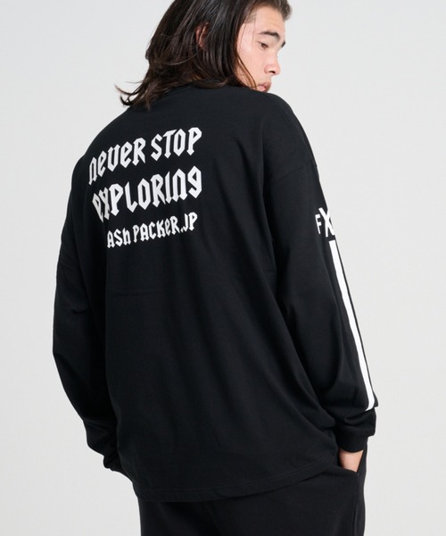 FLASH PACKER(フラッシュパッカー)の「FLASH PACKER フラッシュパッカー/ ビッグシルエット胸ポケットT 長袖Tシャツ XLT-AD(Tシャツ/カットソー・メンズ・グレー/ブラック・MEDIUM/LARGE/X-LARGE)」の4枚目の写真