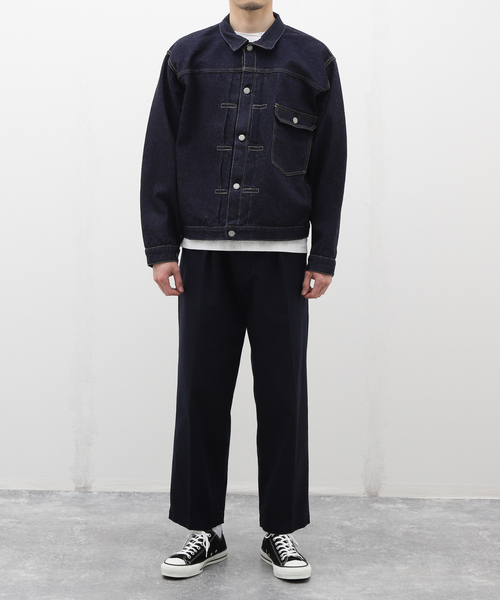 LENO(リノ)の「LENO / リノ BRENDA BIG TRUCKER JACKET H2401-JJ003(デニムジャケット・メンズ・ネイビー・LARGE/MEDIUM)」の2枚目の写真