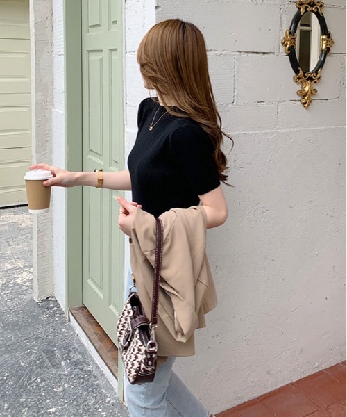 kirakiraShop(キラキラショップ)の「プチハイネックサマーリブニット(ニット/セーター・レディース・ダークベージュ/カーキ/ブラック/ブルー/アイボリー・FREE)」の11枚目の写真