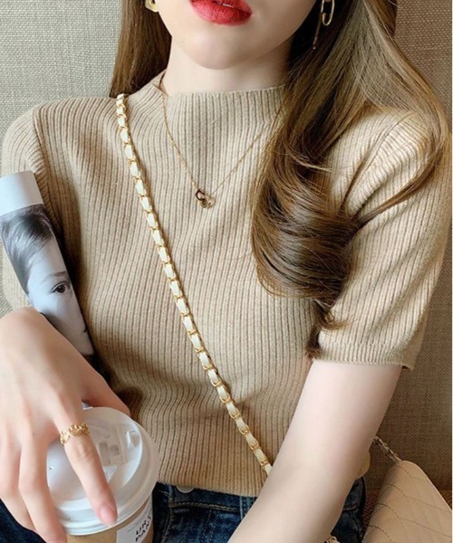 kirakiraShop(キラキラショップ)の「プチハイネックサマーリブニット(ニット/セーター・レディース・ダークベージュ/カーキ/ブラック/ブルー/アイボリー・FREE)」の21枚目の写真