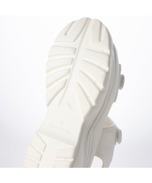 Mafmof（マフモフ）の「Mafmof(マフモフ)9cm厚底フラットソールラインストーンビジュースポーツサンダル（サンダル・レディース・ホワイト/ブラック・S/M/L/LL）」の20枚目の写真