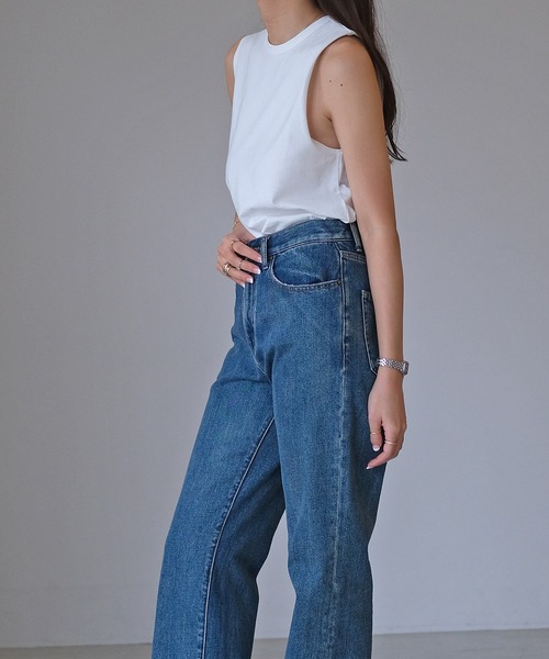 AKTE（アクテ）の「ボックスタンクトップ（Tシャツ/カットソー・レディース・ネイビー/ホワイト/ピンク/ブラック・FREE）」の6枚目の写真