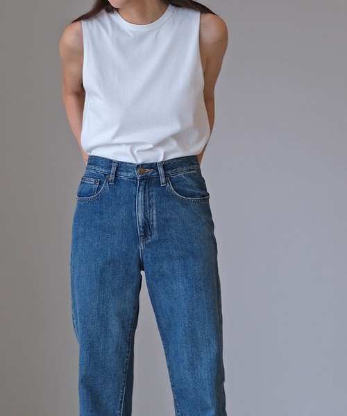 AKTE（アクテ）の「ボックスタンクトップ（Tシャツ/カットソー・レディース・ネイビー/ホワイト/ピンク/ブラック・FREE）」の7枚目の写真