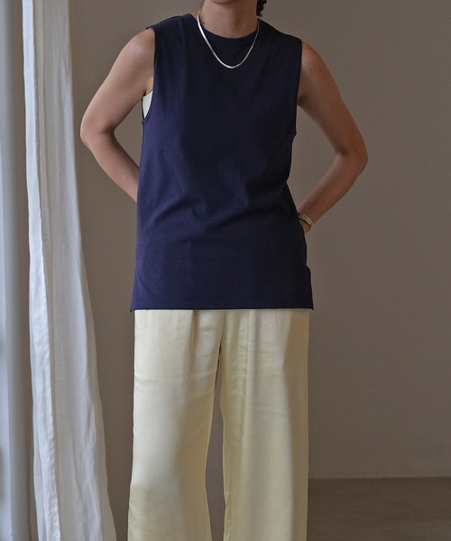 AKTE（アクテ）の「ボックスタンクトップ（Tシャツ/カットソー・レディース・ネイビー/ホワイト/ピンク/ブラック・FREE）」の15枚目の写真