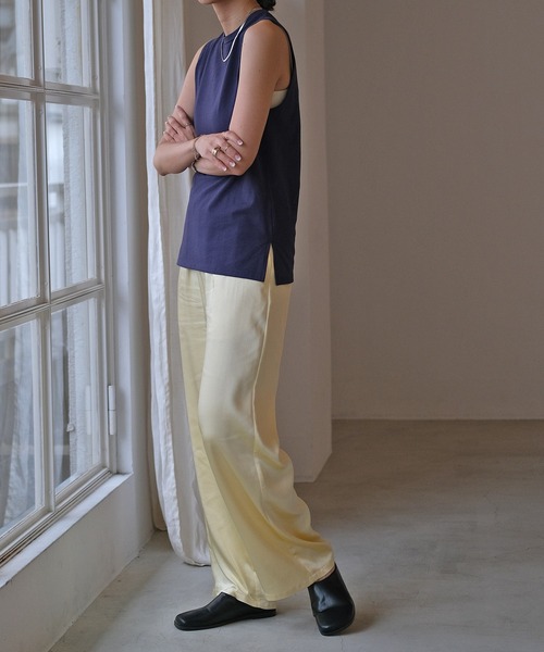 AKTE（アクテ）の「ボックスタンクトップ（Tシャツ/カットソー・レディース・ネイビー/ホワイト/ピンク/ブラック・FREE）」の16枚目の写真