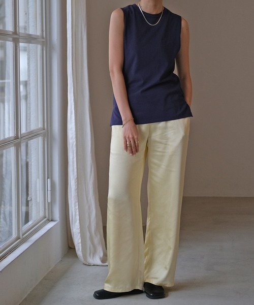 AKTE（アクテ）の「ボックスタンクトップ（Tシャツ/カットソー・レディース・ネイビー/ホワイト/ピンク/ブラック・FREE）」の19枚目の写真