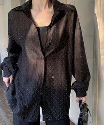 ミニスタッズ付きプレーンシャツ