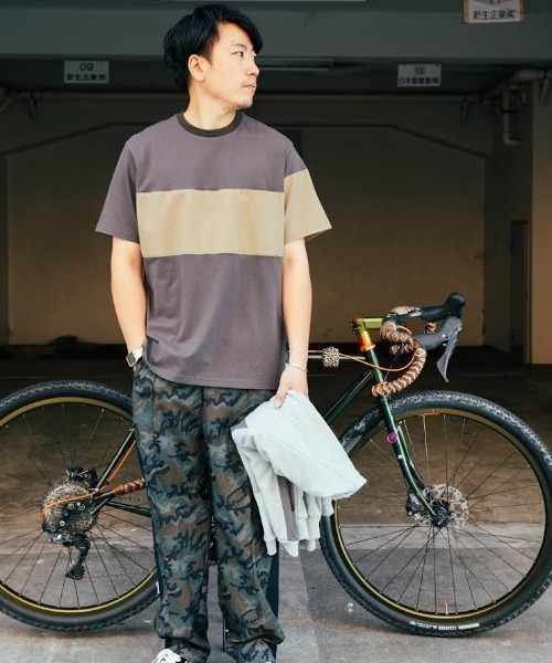 narifuri ナリフリ　6部丈　メッシュ　Tシャツ　パネル切り替え narifuri ナリフリ 6部丈 メッシュ Tシャツ パネル切り替え