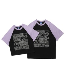 A'GEM/9 × .kom 『ISTKUNST/イストクンスト』 PRINT RAGLAN TEE/ プリント ラグラン Tシャツ