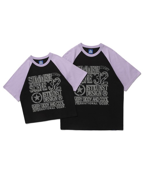 ISTKUNST(イストクンスト)の「A'GEM/9 × .kom 『ISTKUNST/イストクンスト』 PRINT RAGLAN TEE/ プリント ラグラン Tシャツ(Tシャツ/カットソー・メンズ・ブラック/カーキ・S/L)」の2枚目の写真
