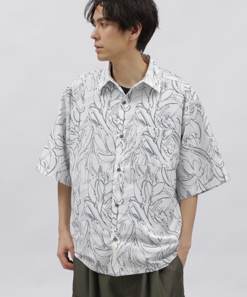 サチコ♥️　レオナール 総花柄 シルク ウール 長袖 カットソー L セール】アソート総柄シャツ / 111853（シャツ/ブラウス