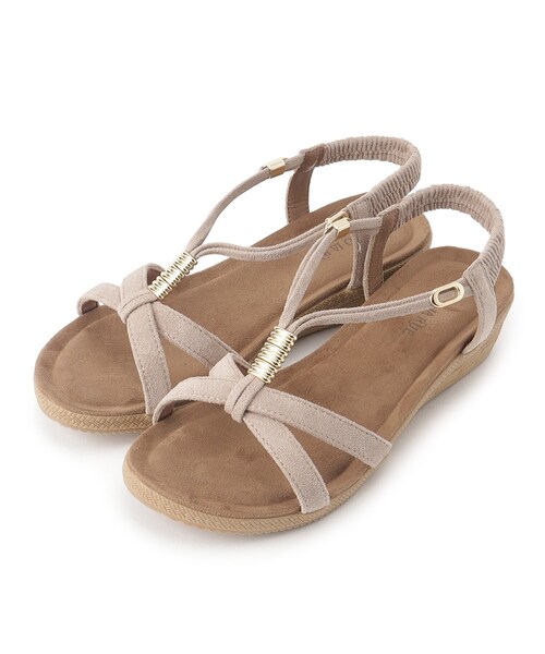 SHOO・LA・RUE(シューラルー)の「◆【ふかふか中敷き】片手で履ける Yストラップサンダル(サンダル・レディース・チャコールグレー/サンドベージュ/ダークオレンジ/カーキ/ブルー/イエロー・35/45)」の8枚目の写真