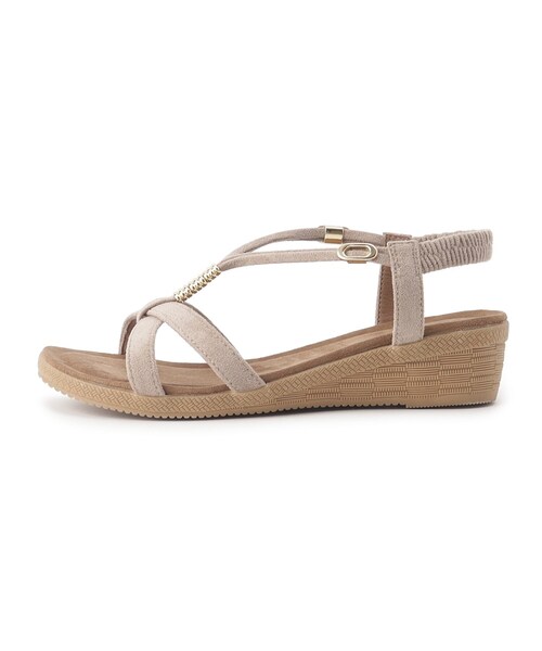 SHOO・LA・RUE(シューラルー)の「◆【ふかふか中敷き】片手で履ける Yストラップサンダル(サンダル・レディース・チャコールグレー/サンドベージュ/ダークオレンジ/カーキ/ブルー/イエロー・35/45)」の9枚目の写真