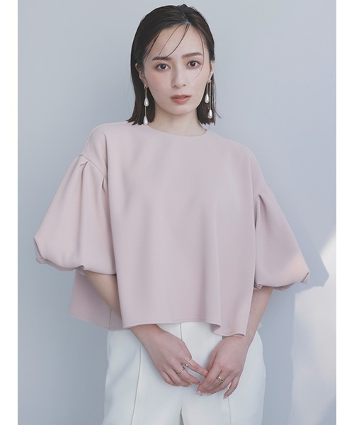 【anuans】 楽ちん！可愛い！オリジナルツイードバルーンスリーブブラウス オリジナルツイードバルーンスリーブブラウス（シャツ/ブラウス