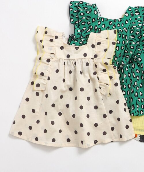 BREEZE（ブリーズ）の「フリルチュニック（チュニック・キッズ・オフホワイト/イエロー/グリーン/オレンジ/チャコール・90/100/110/120/80/130/140）」の2枚目の写真