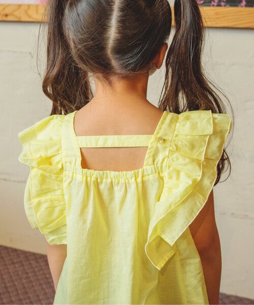 BREEZE（ブリーズ）の「フリルチュニック（チュニック・キッズ・オフホワイト/イエロー/グリーン/オレンジ/チャコール・90/100/110/120/80/130/140）」の8枚目の写真
