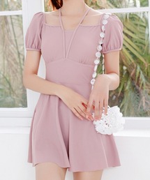 Lace Ladies（レースレディース）の「パフスリーブ ホルター ストラップ スイム ミニ ワンピース（水着・レディース）」