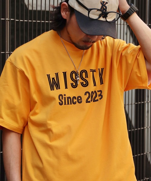 wissty(ウィスティー)の「wissty-フロッキープリントTEE(Tシャツ/カットソー・メンズ・イエロー/ブラック/ホワイト・L/M)」の3枚目の写真