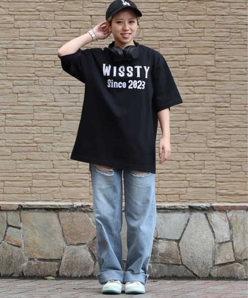 wissty(ウィスティー)の「wissty-フロッキープリントTEE(Tシャツ/カットソー・メンズ・イエロー/ブラック/ホワイト・L/M)」の8枚目の写真