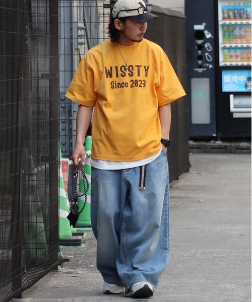 wissty(ウィスティー)の「wissty-フロッキープリントTEE(Tシャツ/カットソー・メンズ・イエロー/ブラック/ホワイト・L/M)」の11枚目の写真