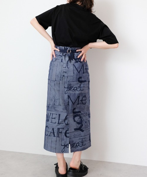 DOLLUPOOPS（ドールアップウップス）の「デニムプリントIラインスカート（デニムスカート・レディース・ネイビー・38）」の7枚目の写真