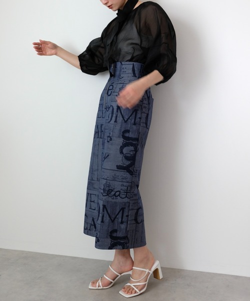 DOLLUPOOPS（ドールアップウップス）の「デニムプリントIラインスカート（デニムスカート・レディース・ネイビー・38）」の3枚目の写真