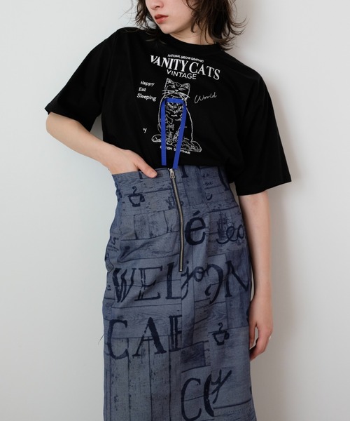 DOLLUPOOPS（ドールアップウップス）の「デニムプリントIラインスカート（デニムスカート・レディース・ネイビー・38）」の9枚目の写真