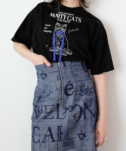 DOLLUPOOPS（ドールアップウップス）の「デニムプリントIラインスカート（デニムスカート・レディース・ネイビー・38）」の10枚目の写真