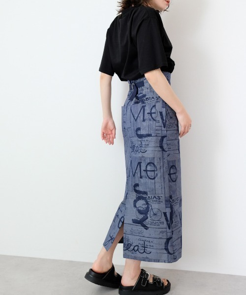 DOLLUPOOPS（ドールアップウップス）の「デニムプリントIラインスカート（デニムスカート・レディース・ネイビー・38）」の6枚目の写真